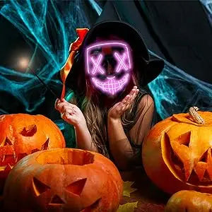 Poptrend LED Halloween Mask – Light-Up Scary Mask for Ghost Hunting & Horror Enthusiasts