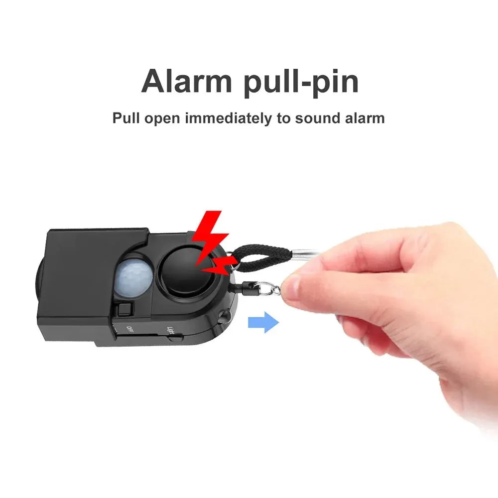 KERUI Mini Motion Detector Alarm – 120DB Siren & SOS LED Light for Ghost Hunting & Security