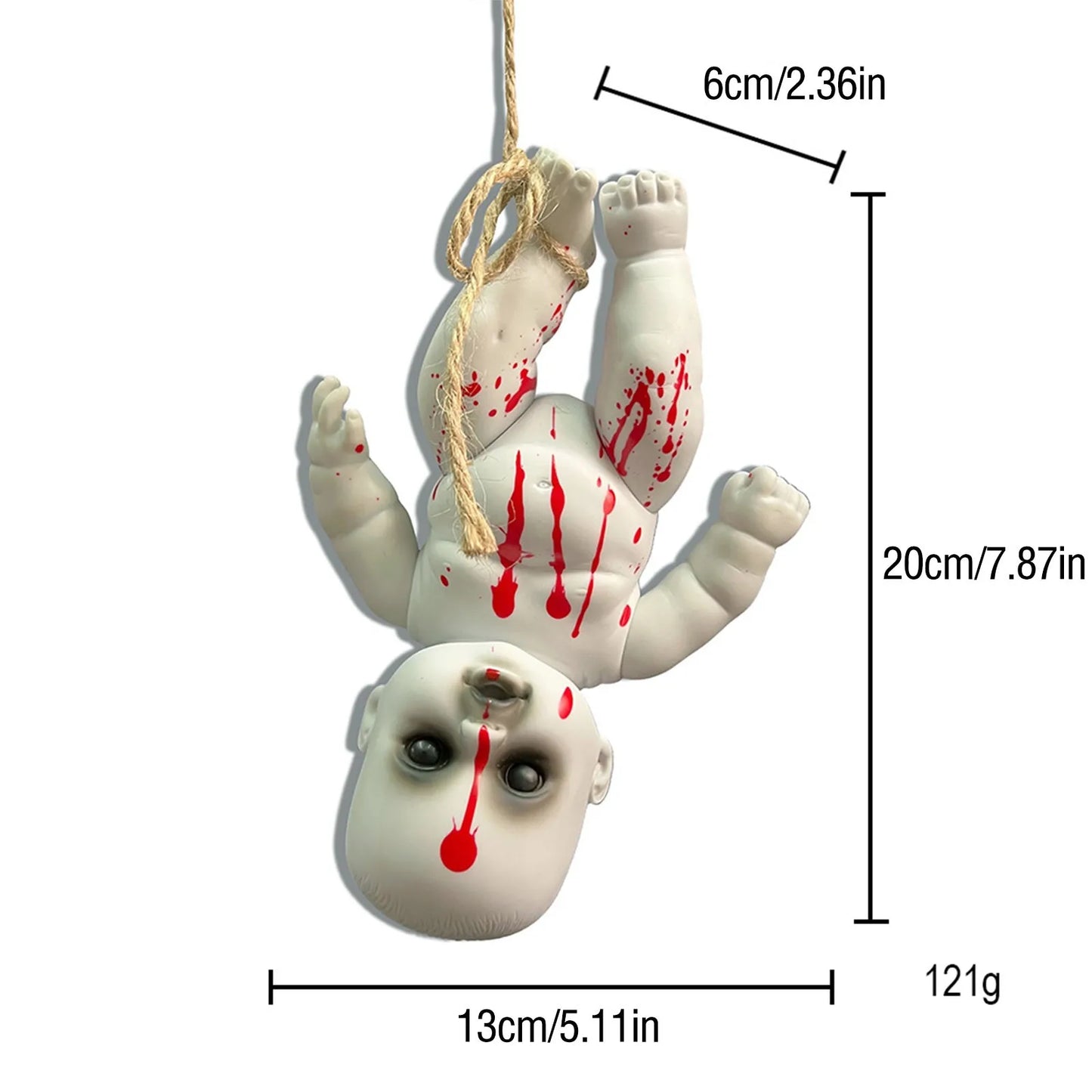 Haunted Blood Doll – Terrifying Ghost Zombie Baby for Paranormal & Horror Decor