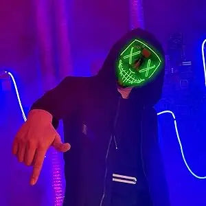 Poptrend LED Halloween Mask – Light-Up Scary Mask for Ghost Hunting & Horror Enthusiasts