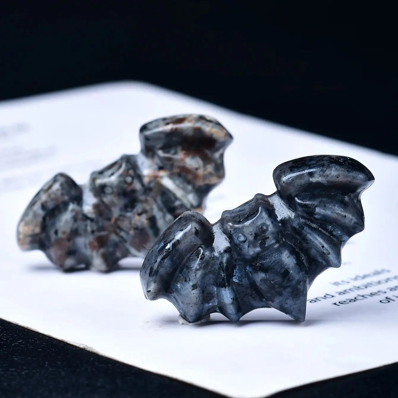 Natural Crystal Carved Bat – Gothic Halloween Decor & Paranormal Gift