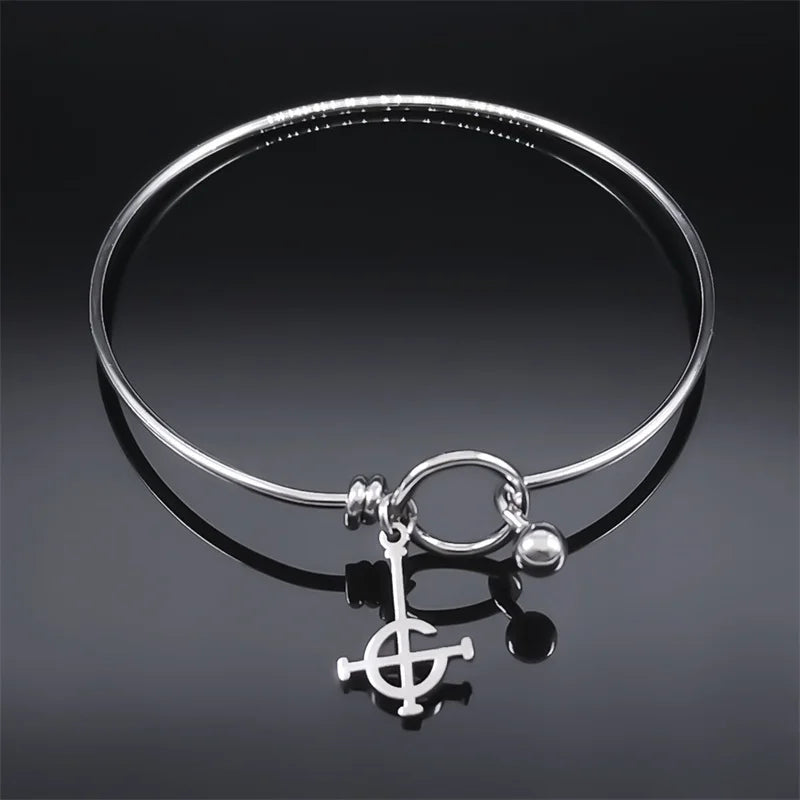 Ghost BC Nameless Ghoul Bracelet – Stainless Steel Band Symbol Jewelry for Men & Women