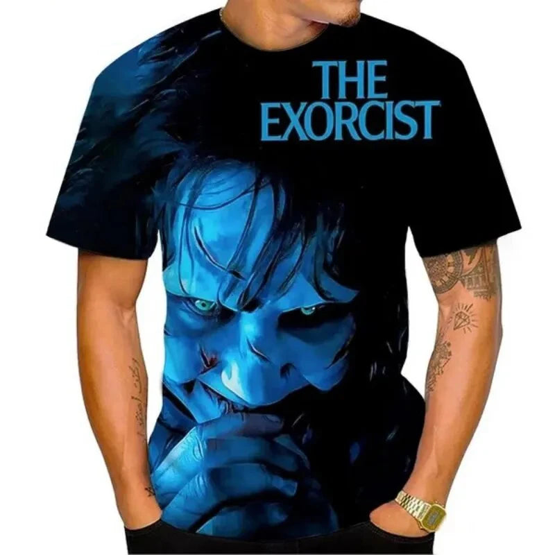 The Exorcist Horror 3D Print T-Shirt – Unisex Streetwear Tee for Men, Women & Kids | Gothic Ghost Hunting Fashion