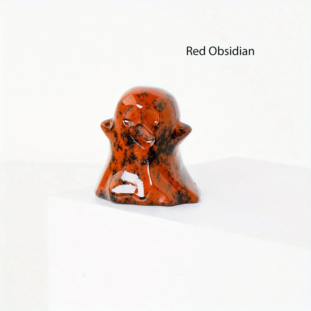 Natural Crystal Ghost Statue – Haunted Halloween Ornament & Home Décor