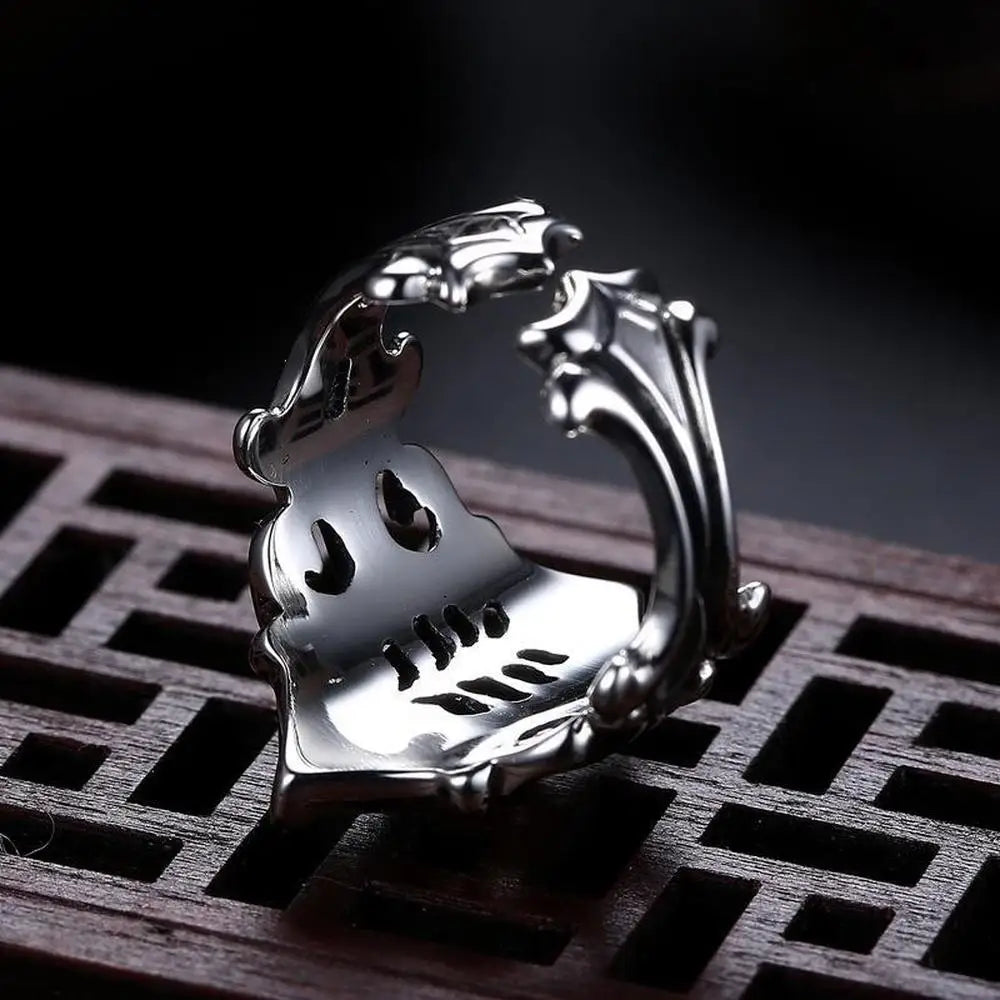 Ghost Pirate Skull Ring – Men’s Gothic Hip Hop Streetwear Jewelry