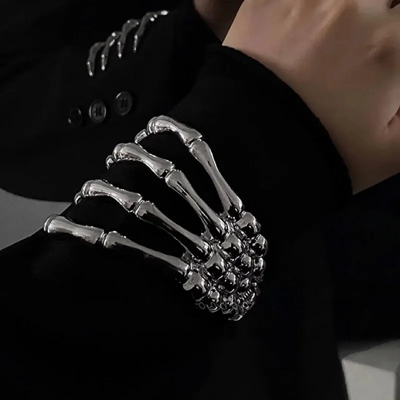 Unisex Gothic Ghost Claw Skull Bracelet – Punk Rock Hip-Hop Cuff Jewelry