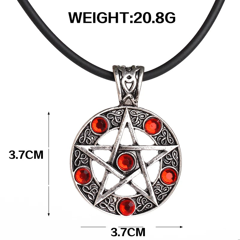Gothic Pentagram Necklace – Supernatural Five-Pointed Star Wicca Pagan Pendant Jewelry for Men & Women