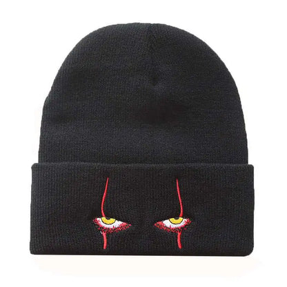 Pennywise Scary Eyes Beanie – Knitted Skull Cap for Kids & Adults | Horror Clown Outdoor Hat