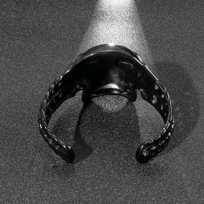Men’s Gothic Ghost Skull Bone Bangle – 316L Stainless Steel Punk Rock Bracelet