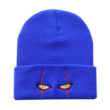 Pennywise Scary Eyes Beanie – Knitted Skull Cap for Kids & Adults | Horror Clown Outdoor Hat