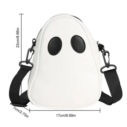 Ghost Funny PU Leather Shoulder Bag – Cute Devil Crossbody Handbag for Women & Travel