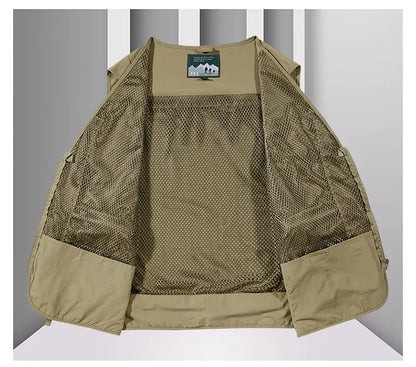 Men’s Tactical Vest – 14 Pocket Mesh Cargo Waistcoat for Hiking, Fishing & Outdoor Adventures | Lightweight Summer Jacket