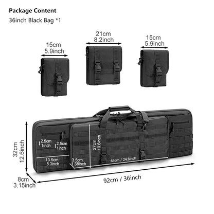 Waterproof Tactical Rifle Case Backpack – 42/46 Inch Carbine Airsoft Hunting Gun Bag with Shoulder Straps