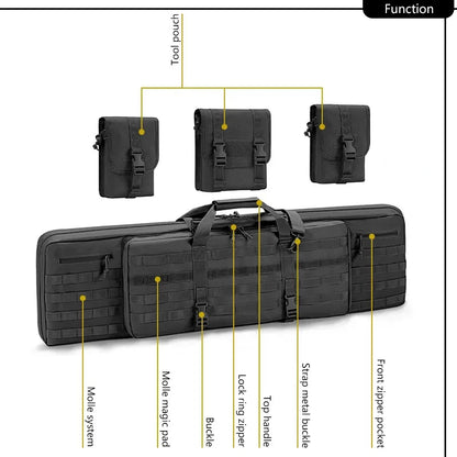 Waterproof Tactical Rifle Case Backpack – 42/46 Inch Carbine Airsoft Hunting Gun Bag with Shoulder Straps