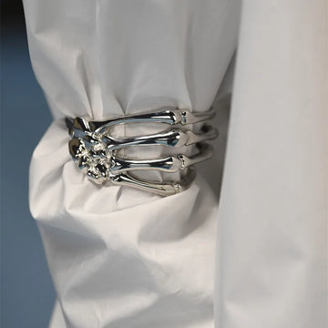 Pulsera gótica unisex de garra fantasma y calavera - Joyería de puño punk rock hip-hop