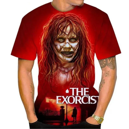 The Exorcist Horror 3D Print T-Shirt – Unisex Streetwear Tee for Men, Women & Kids | Gothic Ghost Hunting Fashion
