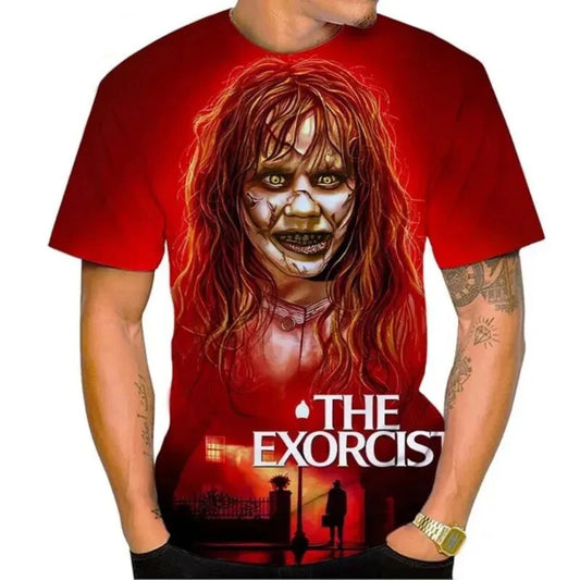 The Exorcist Horror 3D Print T-Shirt – Unisex Streetwear Tee for Men, Women & Kids | Gothic Ghost Hunting Fashion