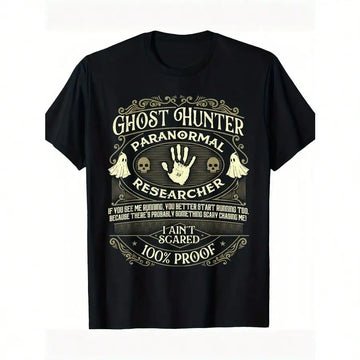 Ghost Hunter T-Shirt – Paranormal Activity & Halloween Streetwear Tee | Gothic 220g Heavy Cotton
