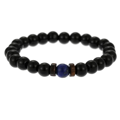 Natural Volcanic Lava Stone Chakra Bracelet – Healing Beads with Tiger Eye & Lapis Lazuli