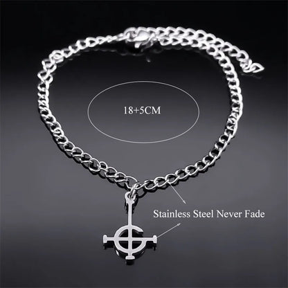 Ghost BC Nameless Ghoul Bracelet – Stainless Steel Band Symbol Jewelry for Men & Women