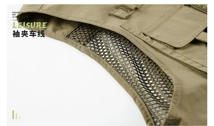 Men’s Tactical Vest – 14 Pocket Mesh Cargo Waistcoat for Hiking, Fishing & Outdoor Adventures | Lightweight Summer Jacket