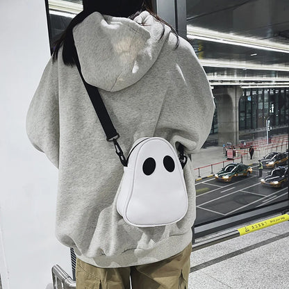 Ghost Funny PU Leather Shoulder Bag – Cute Devil Crossbody Handbag for Women & Travel