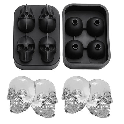 3D Skull Ice Cube Mold – Gothic Silicone Tray for Drinks & Parties