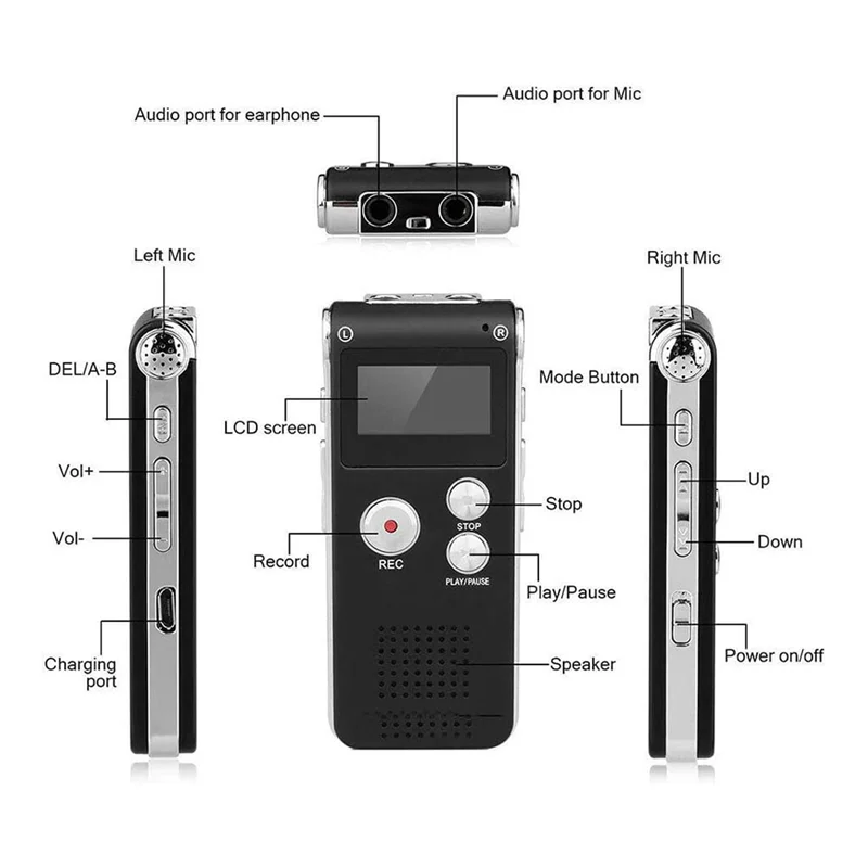 Digital EVP Voice Recorder – Paranormal Ghost Hunting Equipment with Voice Activation (8GB, Black)
