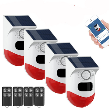 Angus Outdoor Solar Infrared Motion Sensor Alarm – Ghost Hunting & Security Siren (IP67 Waterproof, Anti-Theft, Anti-Pet False Alarm)