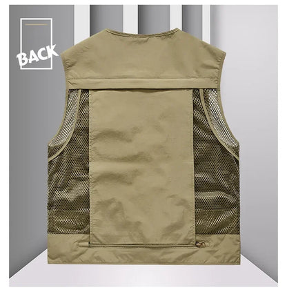 Men’s Tactical Vest – 14 Pocket Mesh Cargo Waistcoat for Hiking, Fishing & Outdoor Adventures | Lightweight Summer Jacket