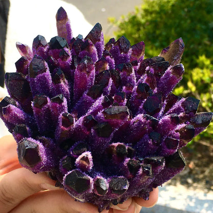 Natural Violet Ghost Phantom Quartz Cluster – Healing & Spiritual Crystal Specimen