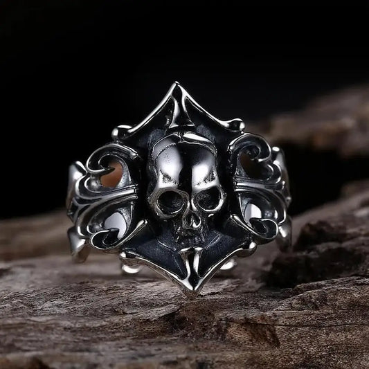 Ghost Pirate Skull Ring – Men’s Gothic Hip Hop Streetwear Jewelry