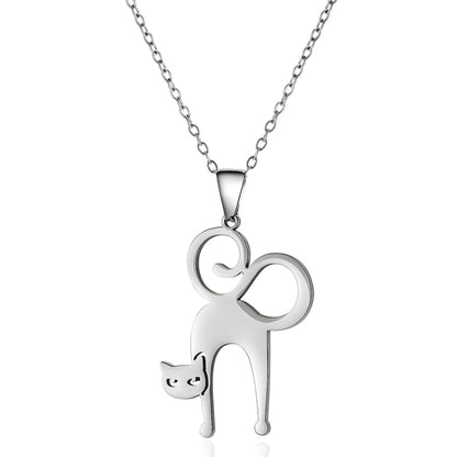 Halloween Pendant Necklace – Stainless Steel Black Cat, Ghost, Spider & Pumpkin Charm | Gothic Friendship Jewelry Gift