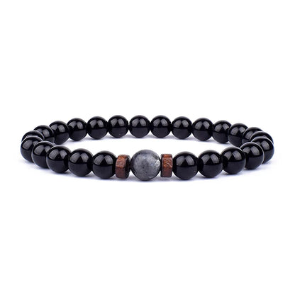 Natural Volcanic Lava Stone Chakra Bracelet – Healing Beads with Tiger Eye & Lapis Lazuli