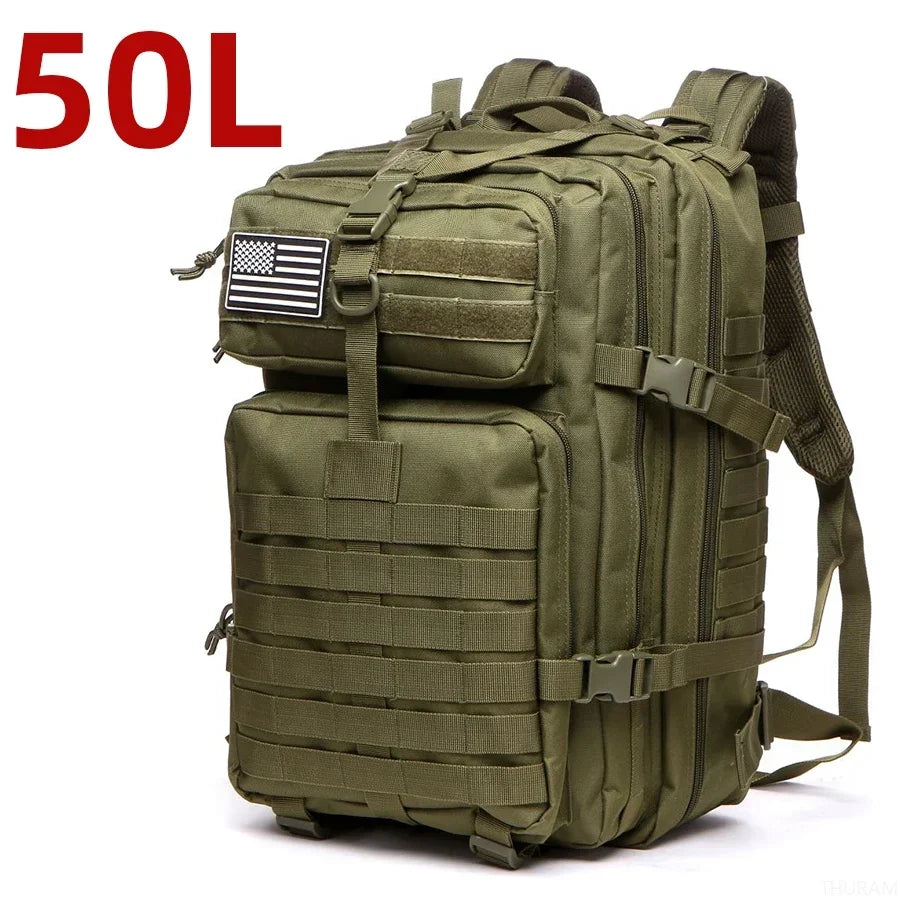 Waterproof Tactical Backpack – 25L/50L Nylon Rucksack for Hunting, Camping, Hiking & Outdoor Survival Gear