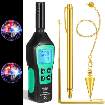 Kit de equipo de caza de fantasmas Mastfuyi 3 en 1: detector EMF y varilla de radiestesia para investigaciones paranormales