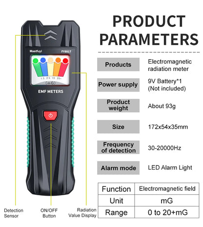 MASTFUYI EMF Meter – Electromagnetic Field Detector for Ghost Hunting