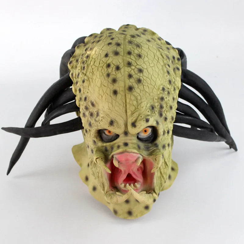 Alien vs Predator Latex Cosplay Mask – Full Head Horror Helmet Prop for Adults | Halloween & Costume Party Accessory
