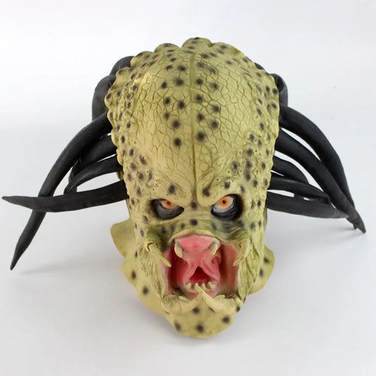 Alien vs Predator Latex Cosplay Mask – Full Head Horror Helmet Prop for Adults | Halloween & Costume Party Accessory
