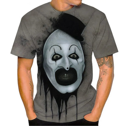 Terrifier Horror 3D Print T-Shirt – Oversized Unisex Streetwear Tee for Men, Women & Kids | Gothic Haunted Fashion