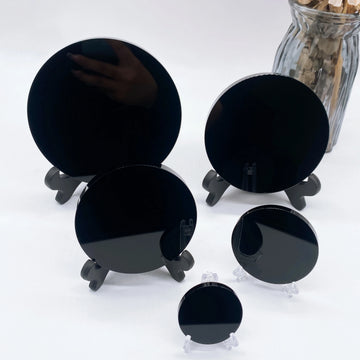 Schwarzer Obsidian-Spiegel – Kristall-Divination & Paranormales Werkzeug