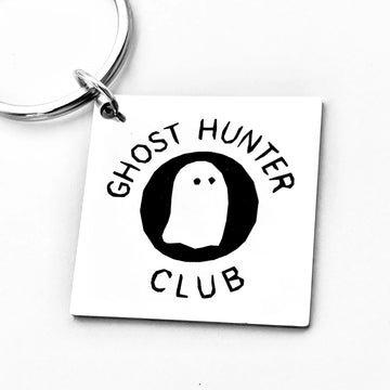 Ghost Hunter Club Stainless Steel Keychain – Halloween Festive Decoration Gift