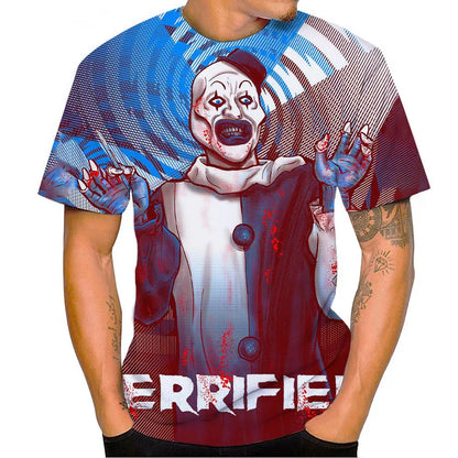 Terrifier Horror 3D Print T-Shirt – Oversized Unisex Streetwear Tee for Men, Women & Kids | Gothic Haunted Fashion