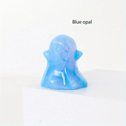 Natural Crystal Ghost Statue – Haunted Halloween Ornament & Home Décor
