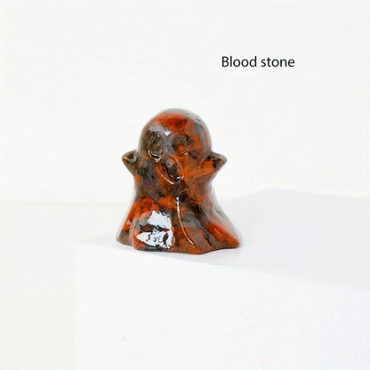 Natural Crystal Ghost Statue – Haunted Halloween Ornament & Home Décor