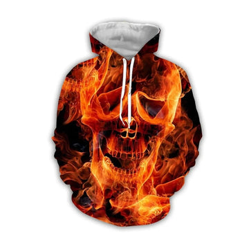 Vintage Skull Hoodie – Men’s Digital Print Streetwear Pullover with Kangaroo Pocket & Long Sleeves | Gothic Harajuku Fashion