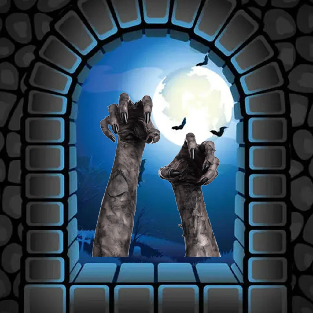 3D Ghost Hand Wall Sticker – Spooky Halloween Horror Wall Decal for Haunted House Decor