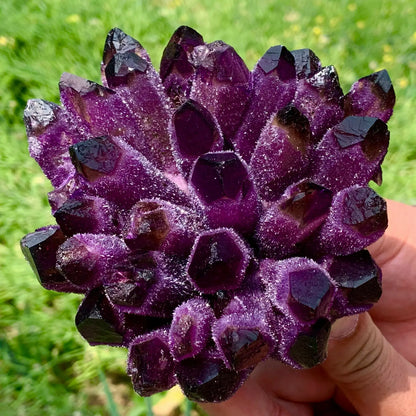 Natural Violet Ghost Phantom Quartz Cluster – Healing & Spiritual Crystal Specimen