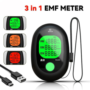 R&D RD600S EMF Meter – 3-in-1 Electromagnetic Field Radiation Detector for Ghost Hunting & Paranormal Investigations