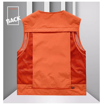 Men’s Tactical Vest – 14 Pocket Mesh Cargo Waistcoat for Hiking, Fishing & Outdoor Adventures | Lightweight Summer Jacket